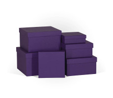Квадратная коробка  тисненная фиолетовая