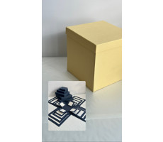 Набор подарочных коробок 5 в 1 WOW-эффект бумага тиснение РОГОЖКА  куб 210x210x210