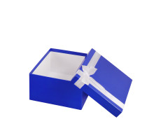 Набор квадратных коробок Однотонные синие с лентой 11 в1 (25,5*25,5*13-5,5*5,5*2,5см)